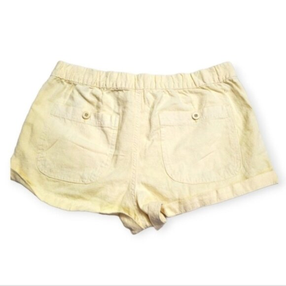 NWT Harlow Coastal Linen Cotton Blend Shorts Yellow M - Picture 2 of 14